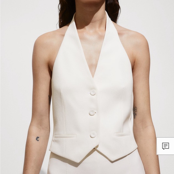 NWT mango halter neck vest with buttons - Picture 1 of 7